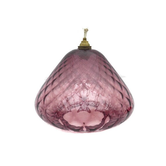 Vintage Purple Glass Ceiling Lamp Shade Mcm Ceiling Lamp Bohemian Ceiling Lamp Needs To Be Re Wired