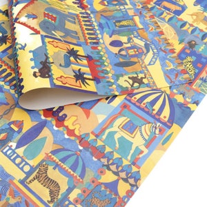 Vintage 1996 Indian Zoo Geschenkpapier von Catherine Brighty Für Brighteyes. New Old Stock Eco freundliches Geschenkpapier