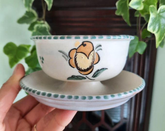 Antique Poole Pottery Carter, Stabler and Adams Small Footed Bowl or Grapefruit Dish 1920's.