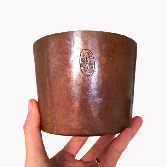 Small Antique Copper Plant Pot Jardiniere From Waldhaus Sils Hotel In Switzerland.