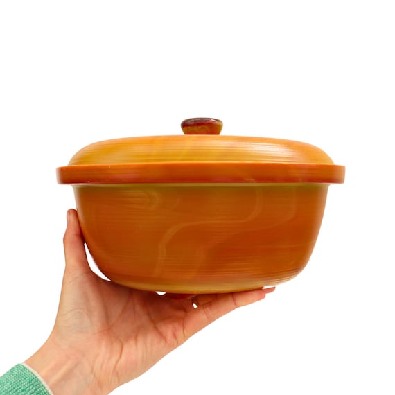 Large Mid Century Arcopal Volcano Lidded Casserole Oven To Table, Vintage French Opaline Glass Cssserole Dish