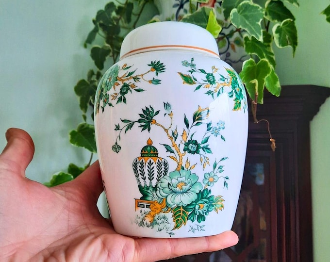 Large Crown Staffordshire Kowloon Ginger Jar Chinoiserie Style 6'' Tall