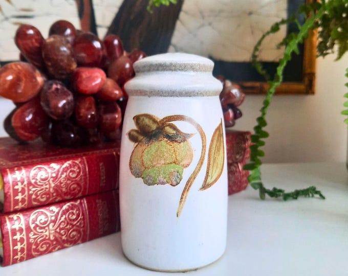 Denby Troubadour Salt Shaker: Mid-Century Floral Stoneware