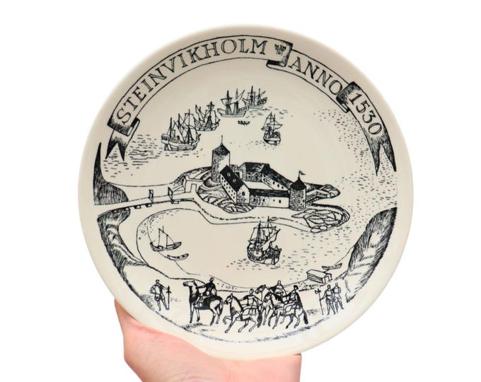 Stavangerflint Scandinavian Wall Plate: Steinvikholm Castle, Norway 1530