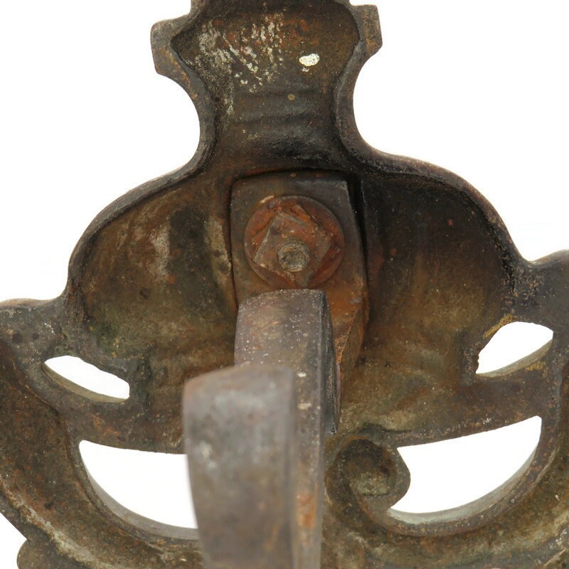 French Cast Iron & Brass Andirons .Antique Ornate Andirons .Antique