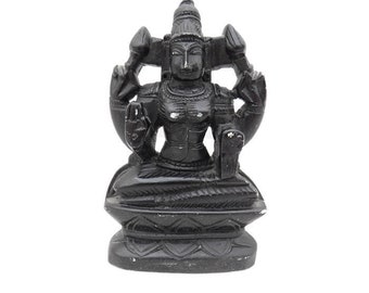 Small Carved Stone Statue Figure of Goddess Saraswasti Southeast Asian H 15 cm