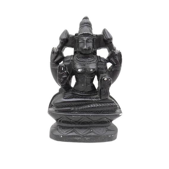 Small Carved Stone Statue Figure of Goddess Saraswasti Southeast Asian H 15 cm