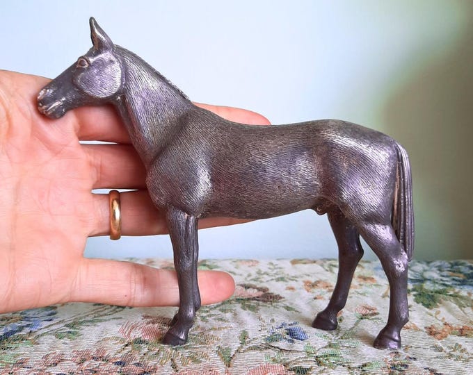 Mid Century English Silver Plated Horse Figurine Finely Casted