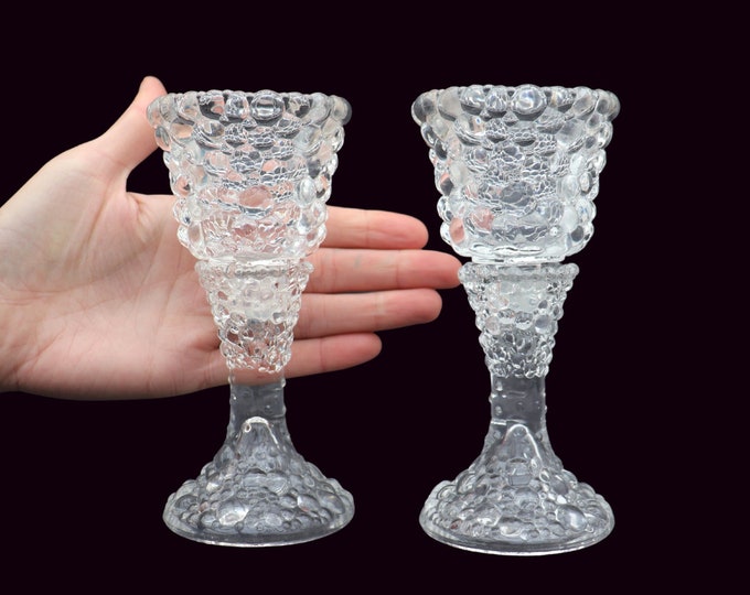 Brutalist Bubble Glass Candleholders - Mid Century Tea Light Holders