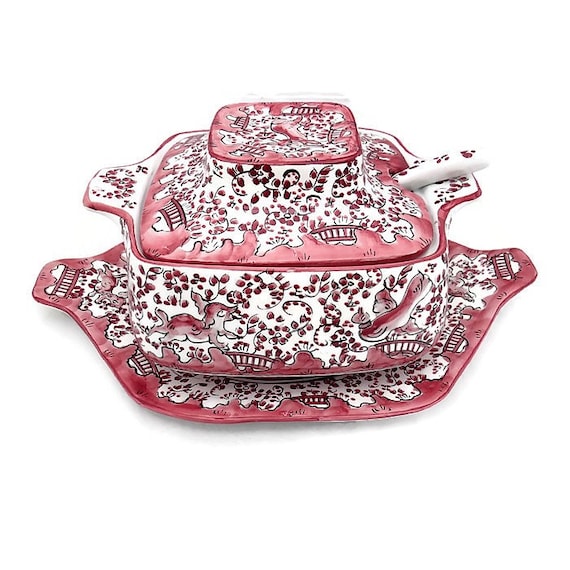 Vintage Coimbra Ceramics Hand-painted Tureen XVII Century Recreation.