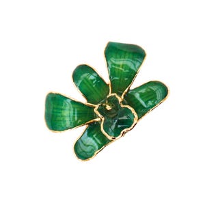 金メッキの本物の蘭のブローチ/ペンダント、ヴィンテージのシンガポールの花のブローチとペンダント