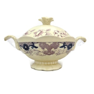 Antique Masons Ironstone Tureen: Floral Oriental Design, Early 20th Century