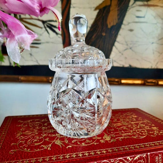 Royal Doulton Crystal Jam Lidded Jar, English Cut Crystal Sugar Bowl