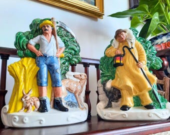 Vintage Mason's Ironstone Staffordshire plaksteen muurplaquettes of open haard ornamenten lente en herfst, m gemaakt in Engeland
