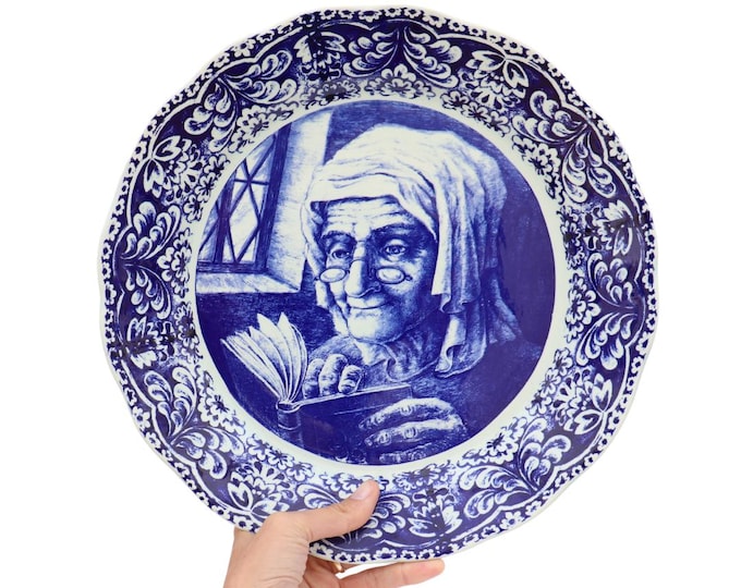 Vintage Delft Wall Plate: Boch Freres La Louviere, Belgium c1960s