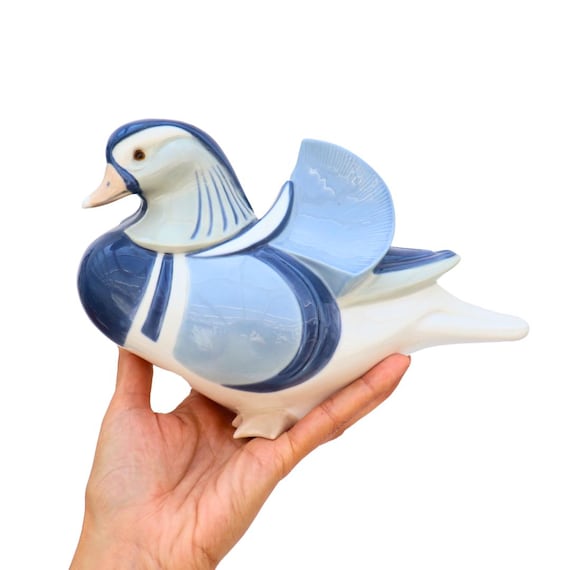 Large Nao By Lladro Porcelain Mandarin Duck Figurine RARE Made In Spain 1980's