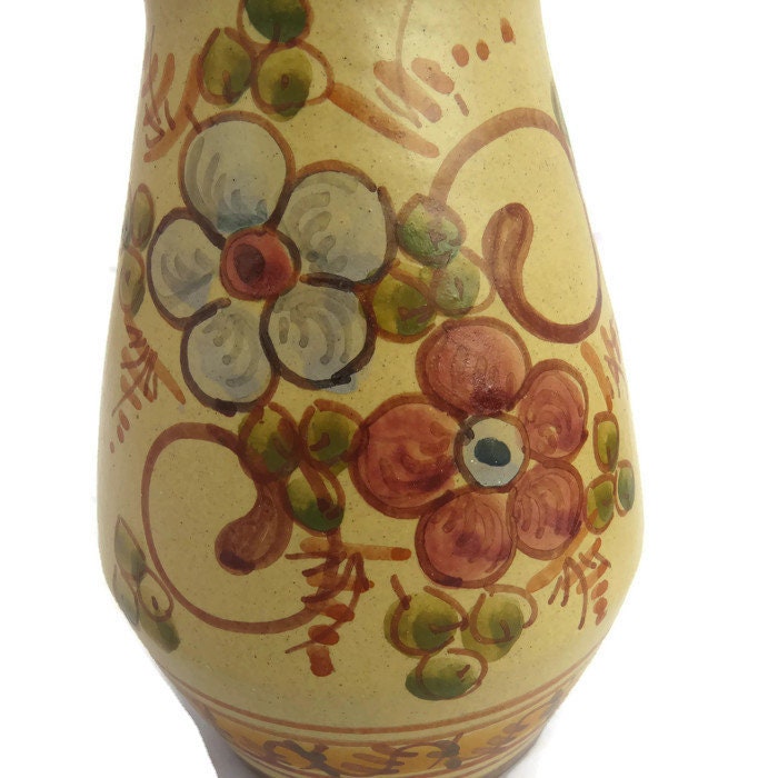 Vintage Ceramic Hand Painted Vase Algarve Portugal H17.5 cm