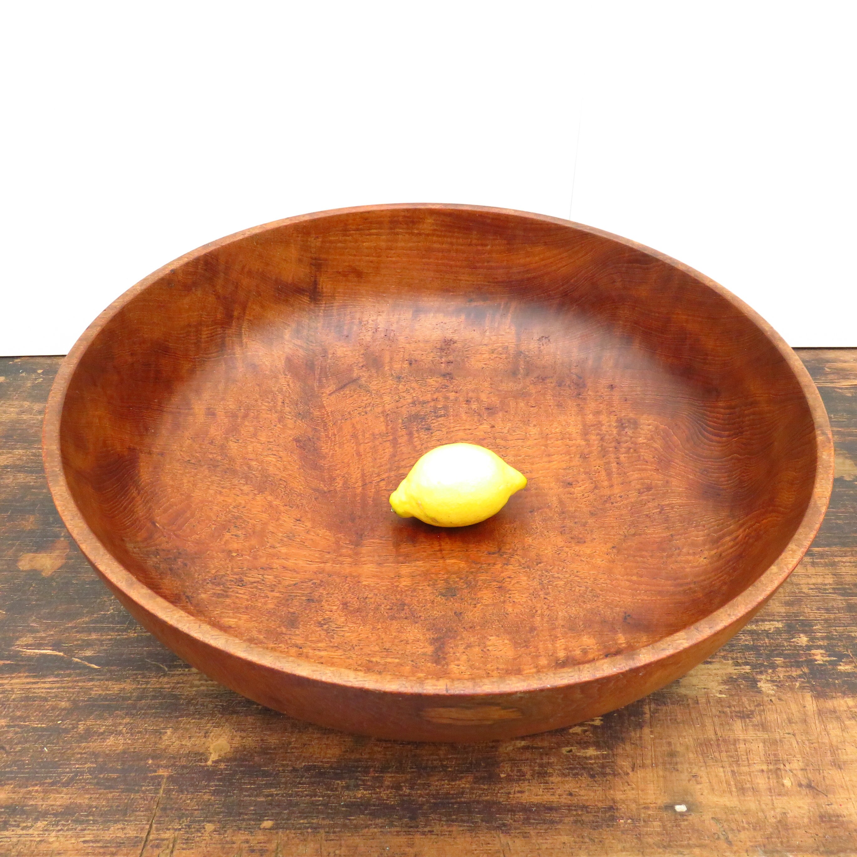 Large Mid Century Teak Wood Bowl 18'' Table Centrepiece