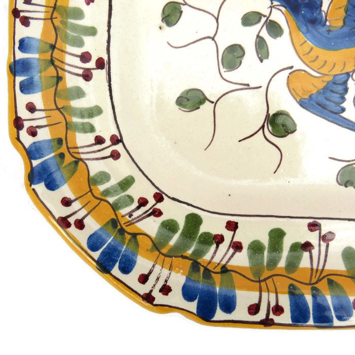 Portuguese Ceramic Hand Painted Plate By V L Lisbon Ceramics.Hand