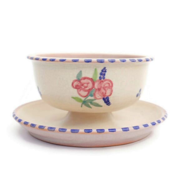 Antique Poole Pottery Carter, Stabler and Adams Small Footed Bowl or Grapefruit Dish 1920's.