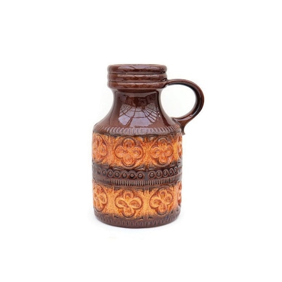 Mid Century Scheurich Keramik Design Pattern 489-23, MCM  West Germany Handled Vase