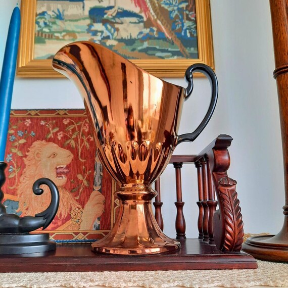 Large Beswick Pottery Copper Lustre Jug Neoclassical Form Shape 1550/1 11 inches tall 1950's.