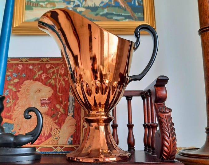 Large Beswick Pottery Copper Lustre Jug Neoclassical Form Shape 1550/1 11 inches tall 1950's.