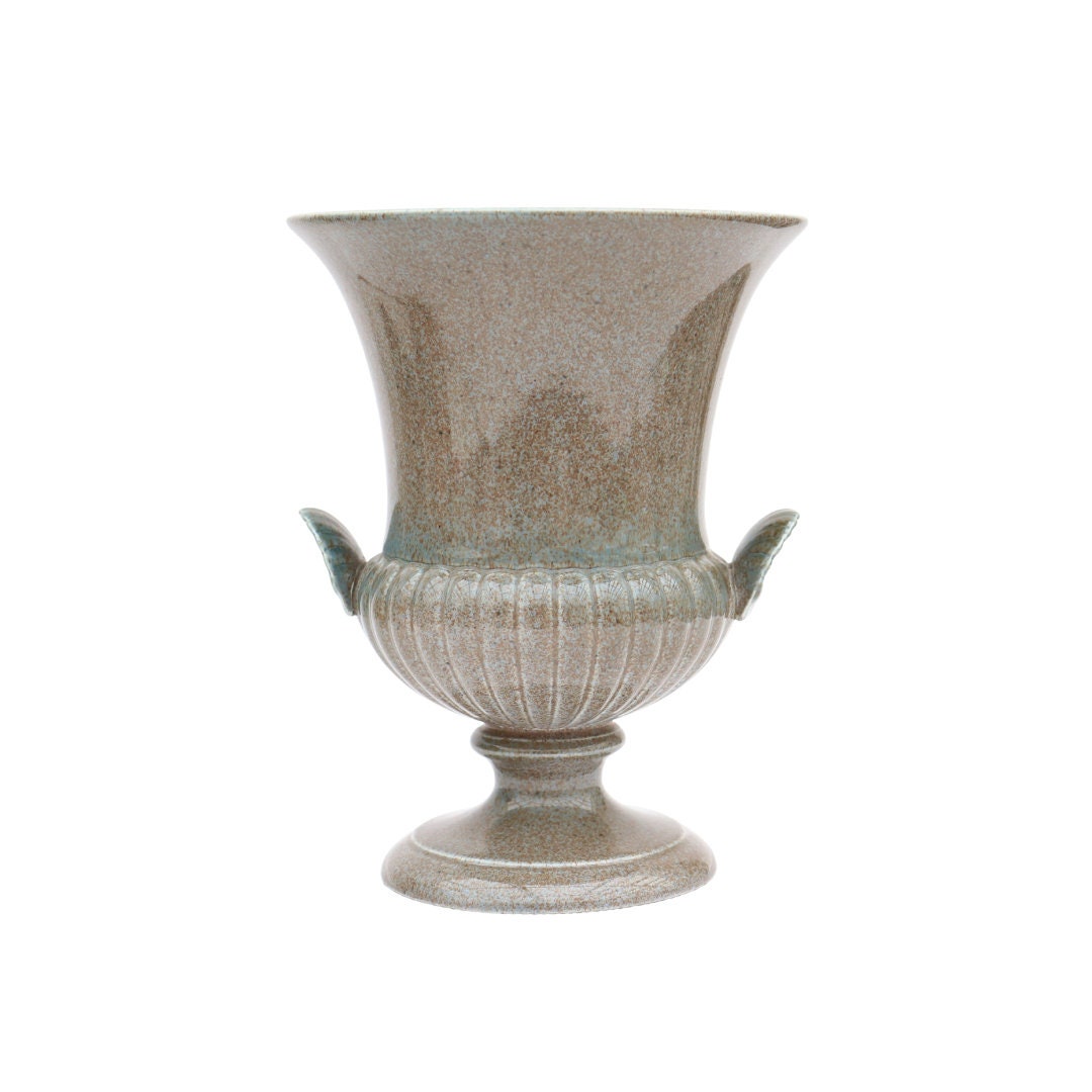 Wedgwood Etruria Urn Vase Neoclassical Style with Mottled Green Finish