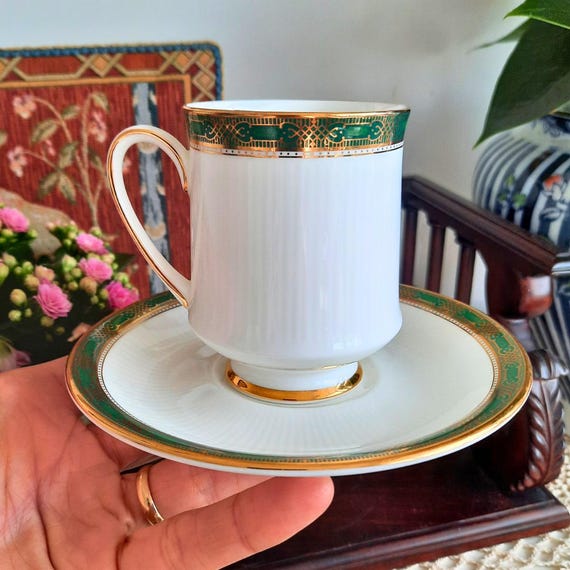 80's Royal Albert Fine Bone China Elgin Pattern Tea Cups & Saucers Made In England 1988