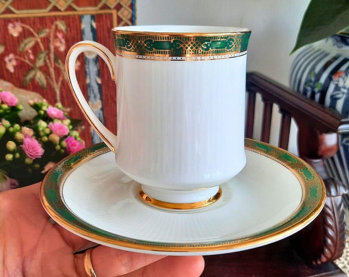 80's Royal Albert Fine Bone China Elgin Pattern Tea Cups & Saucers Made In England 1988