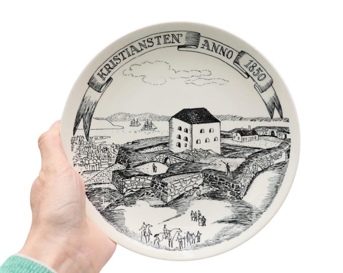 Stavangerflint Scandinavian Wall Plate: Kristiansten Fortress, Norway