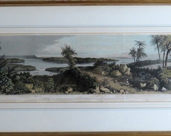 ALLEN, William Picturesque Views on the River Niger;The Confluence of the Rivers Niger and Chadda Original Folding Panorama Lithograph