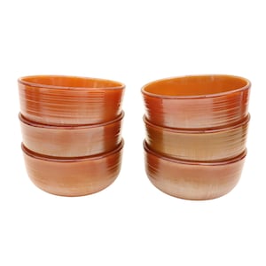 Mid Century French Amber Glass Dip Bowls - Set of 6