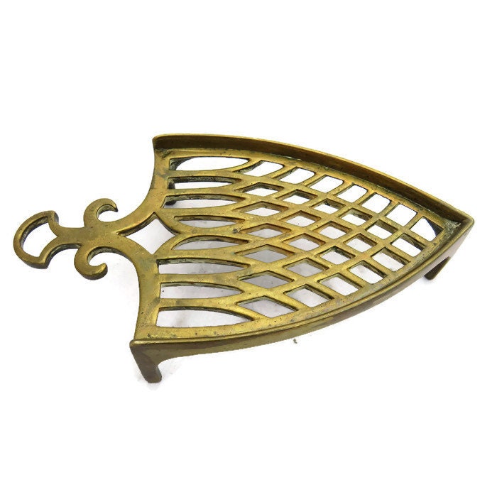 Antique Cast Brass Trivet Iron Stand .Decorative Brass Trivet.Victorian Home Decor.Vintage Brass