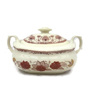 Vintage Adams China Cornwall Oval Covered Vegetable Serving Dish Tureen Made In England 1970&#39;s.