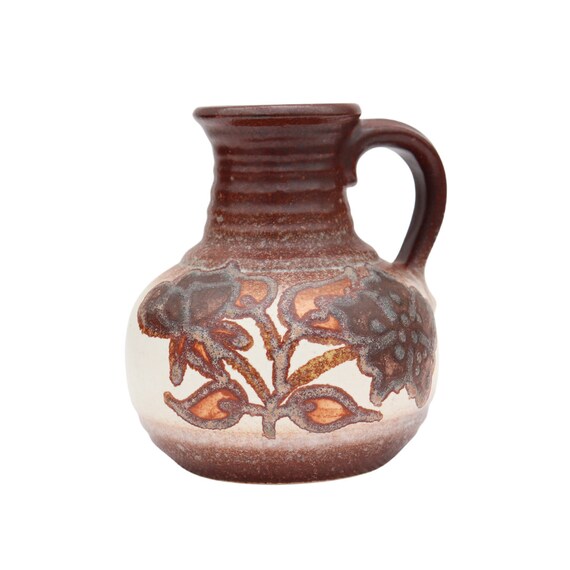 Small Bay Keramik Handled Vase Pattern 631-14, Small Mid Century Modern Vase, West Germany Vase