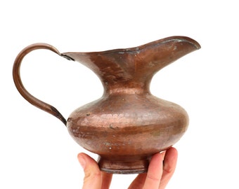 Small Hand Hammered Copper Jug-Vase, Farmhouse Decor, Cottage Decor, Copper Vase