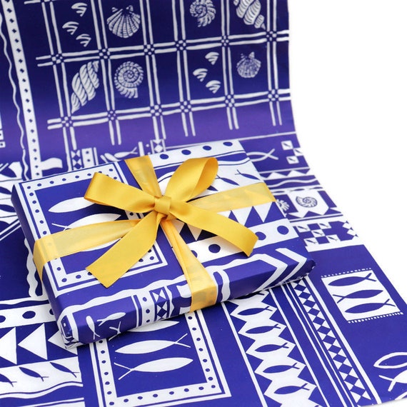 Vintage 1New Stock 1997 Nautical Wrapping Paper By Catherine Brighty For Brighteyes. Eco Wrapping Paper