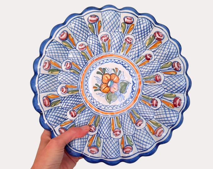 Vintage Spanish Wall Plate Made In Talavera 11.7 Inc Diameter, Mediterranean Wall decor