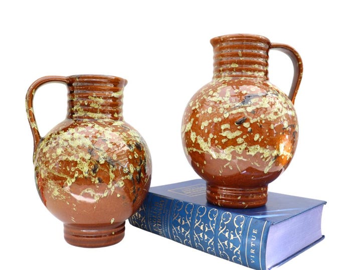 Mid Century Marei Keramik Vase Jug Set: West German Pottery