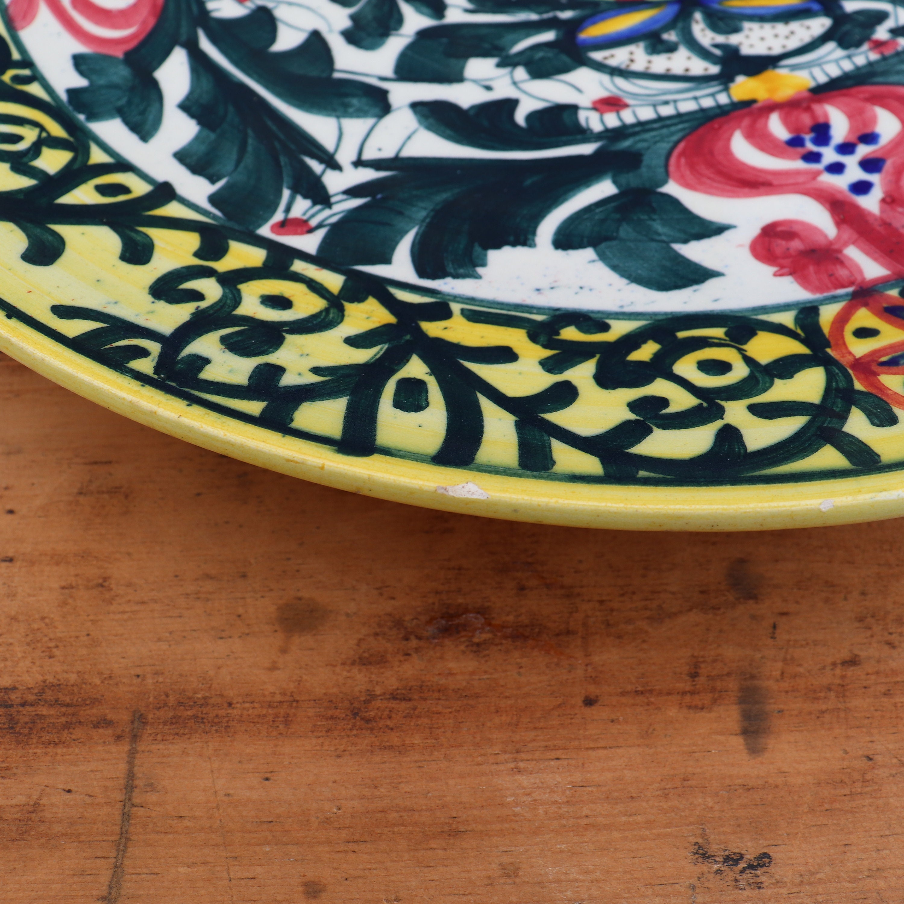 Large Spanish Hand Painted Ceramic Wall plate D 15 '' .Mediterranean