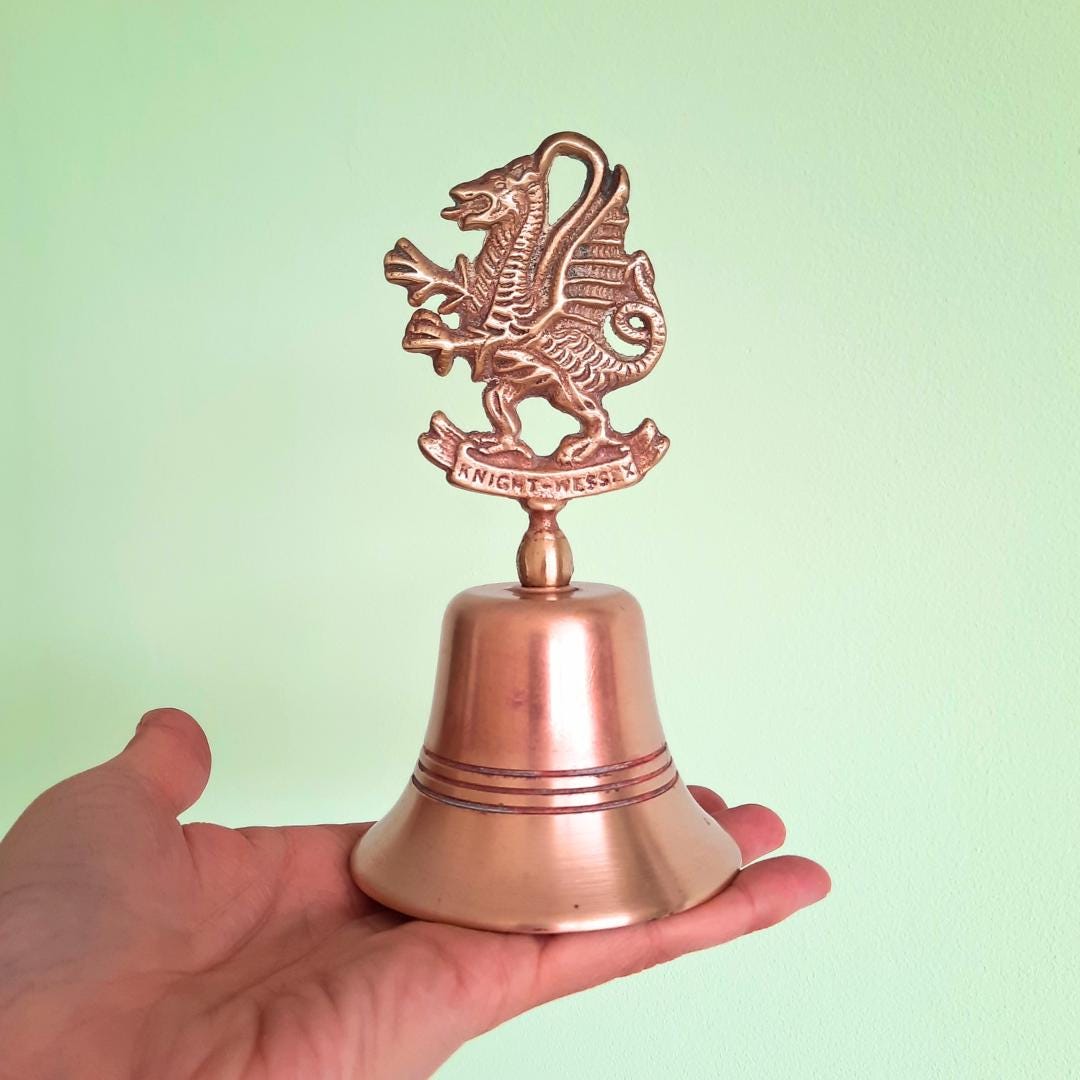 Dragón Inscription Old English Brass Bell Dragon Knight Wessex Inscription 6.5'' Tall - Etsy