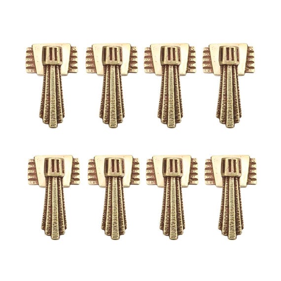 Antique Art Deco Period Brass Dresser Drawer Handle Pull Set of 8. Antique Brass Drawer Pull Handle. Antique Ornate Hardware.