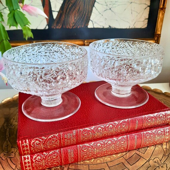 MCM Whitefriars 'Snowflake' Sunday glasses pair designed by Geoffrey Baxter 1970's.