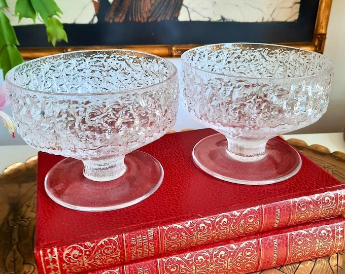 MCM Whitefriars 'Snowflake' Sunday glasses pair designed by Geoffrey Baxter 1970's.