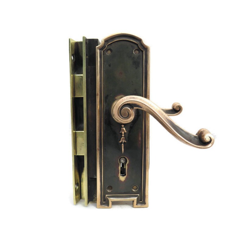 Reclaimed Pink Brass Rim Lock With The Original Matching Etsy