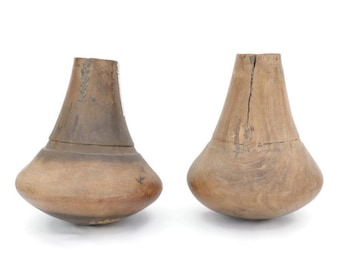 Tribal African Milk Wooden Vessels Teardrop Shape Bahima Milk Vessel Uganda.