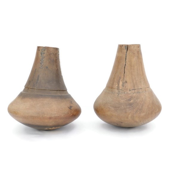 Tribal African Milk Wooden Vessels Teardrop Shape Bahima Milk Vessel Uganda.