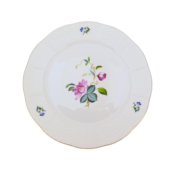 Herend Bermuda Flowers Plate: Hand-Painted Porcelain with 24k Gold