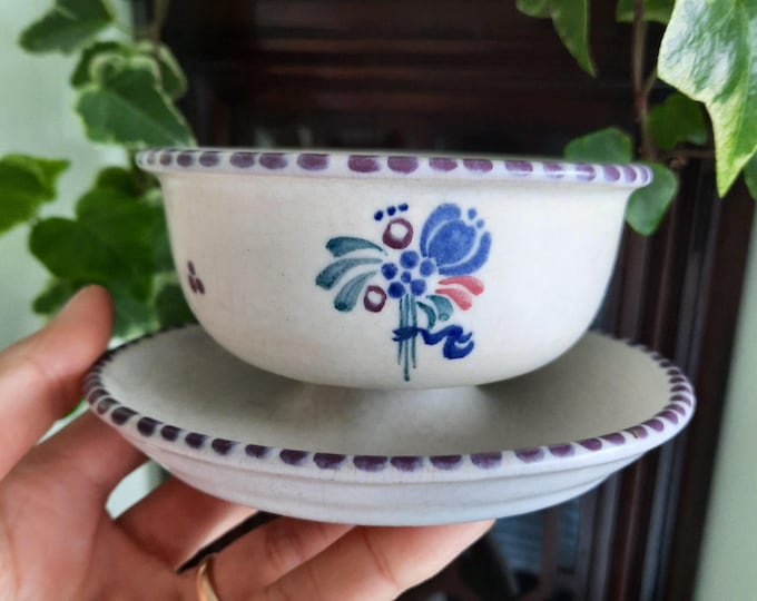 Antique Poole Pottery Carter, Stabler and Adams Small Footed Bowl or Grapefruit Dish 1920's.